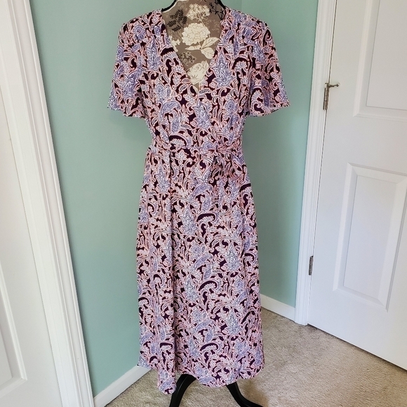 NWT Ella Moon Paisley Wrap Dress Sz. S/M - Picture 3 of 8